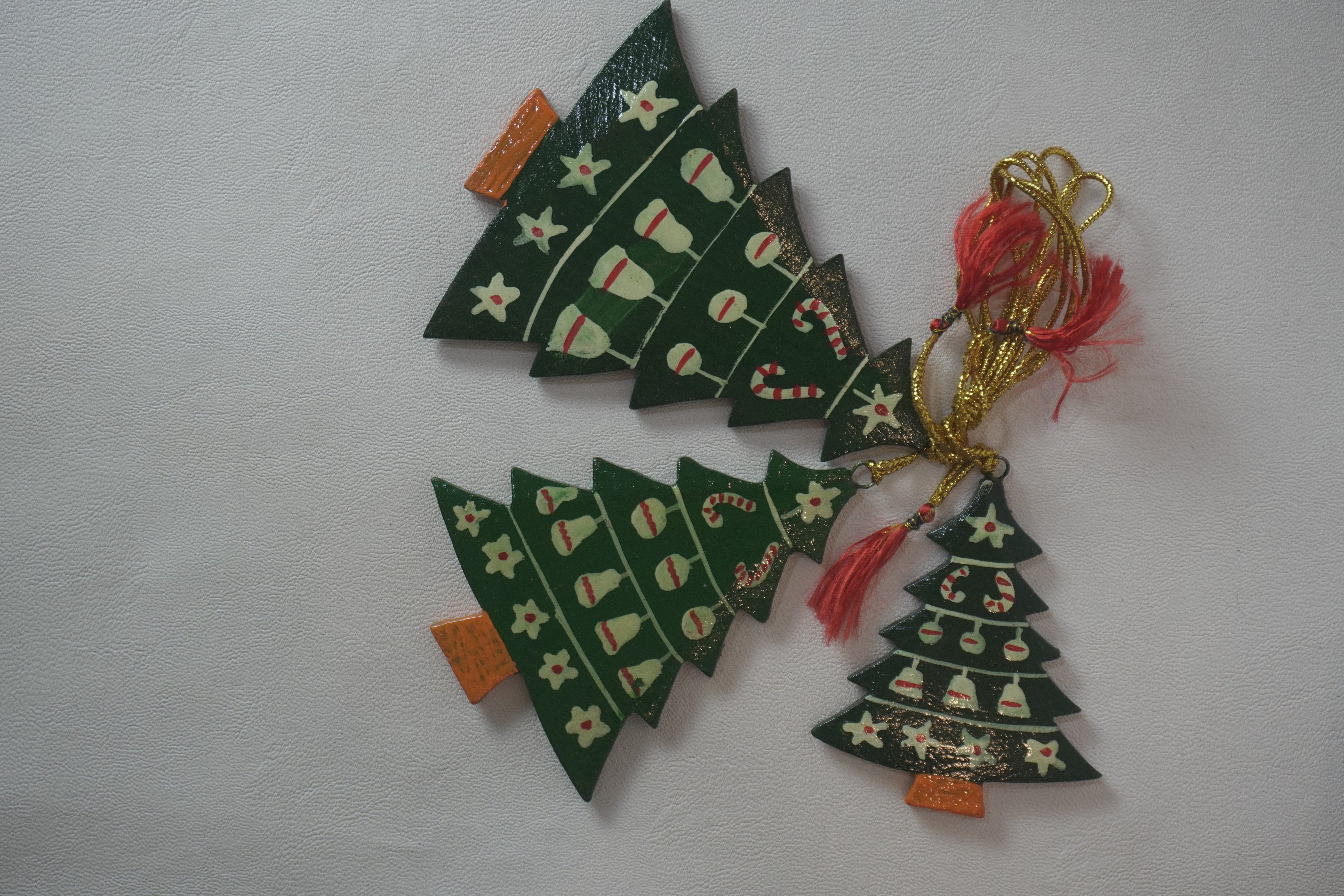 Paper Mache Christmas Ornaments | Festive Hanging Pendant Kit with Tools | DIY Home Decor Craft (Snowman Santa) | Pack of Three - KaarKash